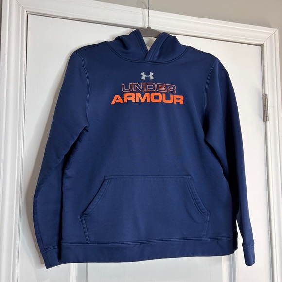Under Armour Other - Boys Under Armour Navy Logo Fleece Lined Hoodie Size XL